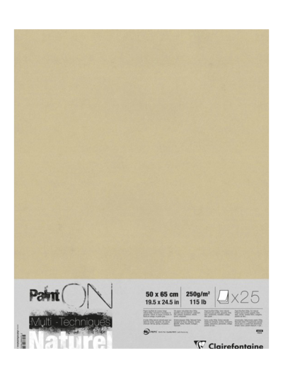 Paint ON Naturel | Album Multi-tecnica con foglio 50 cm x 65 cm color sabbia - 250 gr
