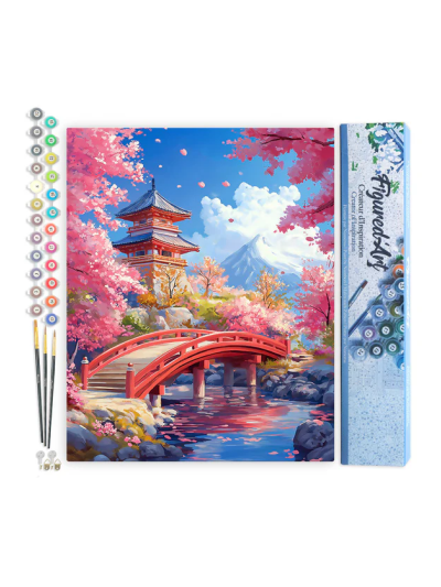 figuredart-paint-by-numbers-foglio-di-tela-predisegnato-40-cm-x-50-cm-ponte-rosso-e-fiori-di-ciliegio