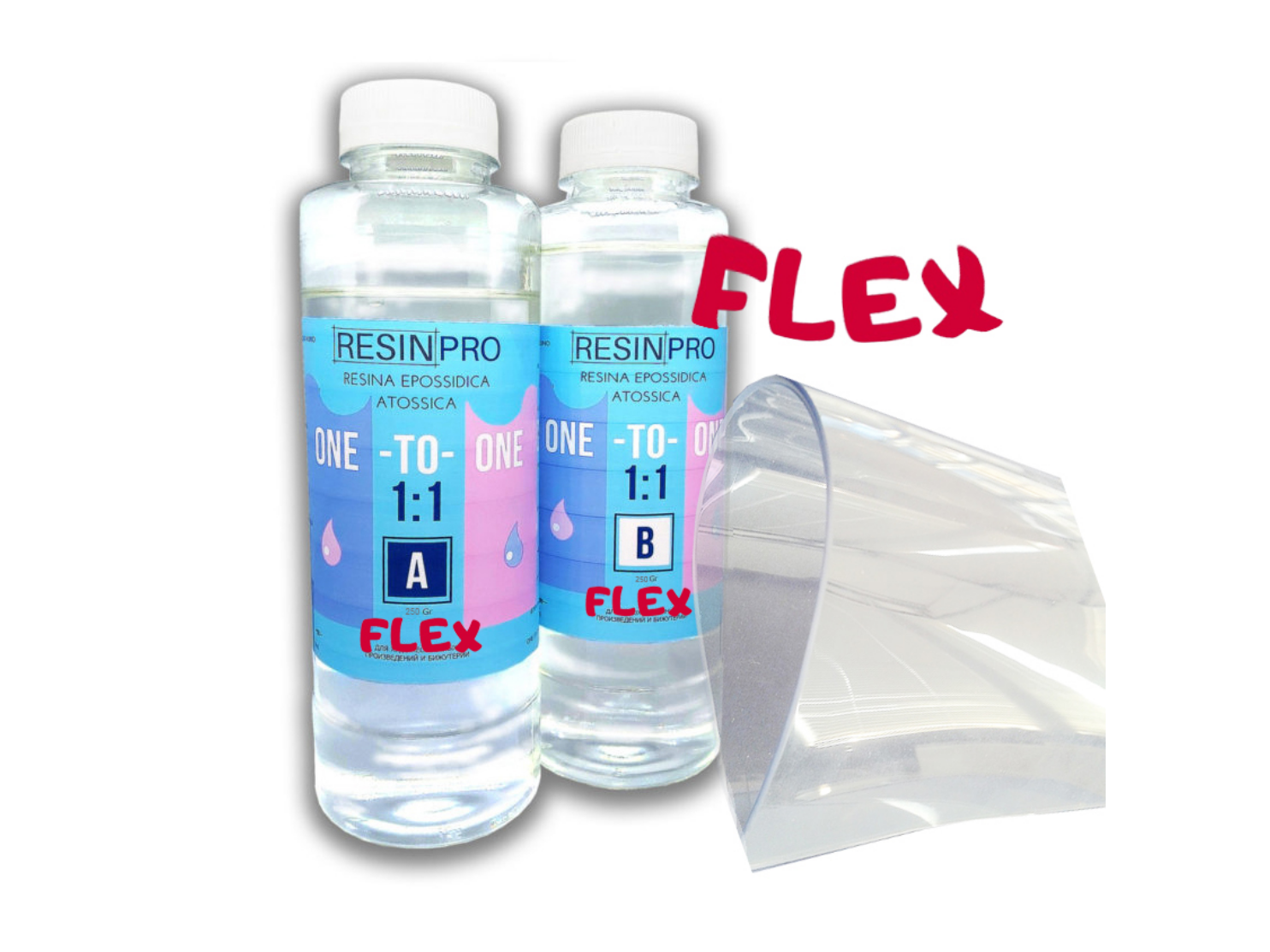 Resinpro ONE TO ONE 1:1 FLEX  Resina trasp. flessibile atossica 500 gr