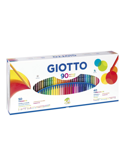 GIOTTO 90 Intense Color | Set 50 matite colorate Stilnovo e 40 pennarelli Turbo Color