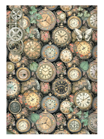 Carta di riso A4 | Gardens of Time - Orologi da tasca