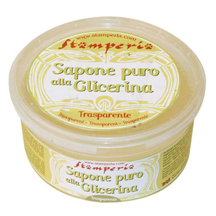 Base di sapone alla glicerina trasparente bianco e trasparente