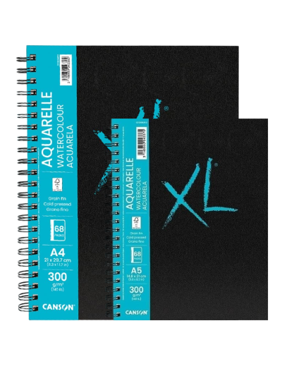 canson-xl-aquarelle-con-copertina-rigida-album-spiralato-lato-lungo-300-gr-grana-fine