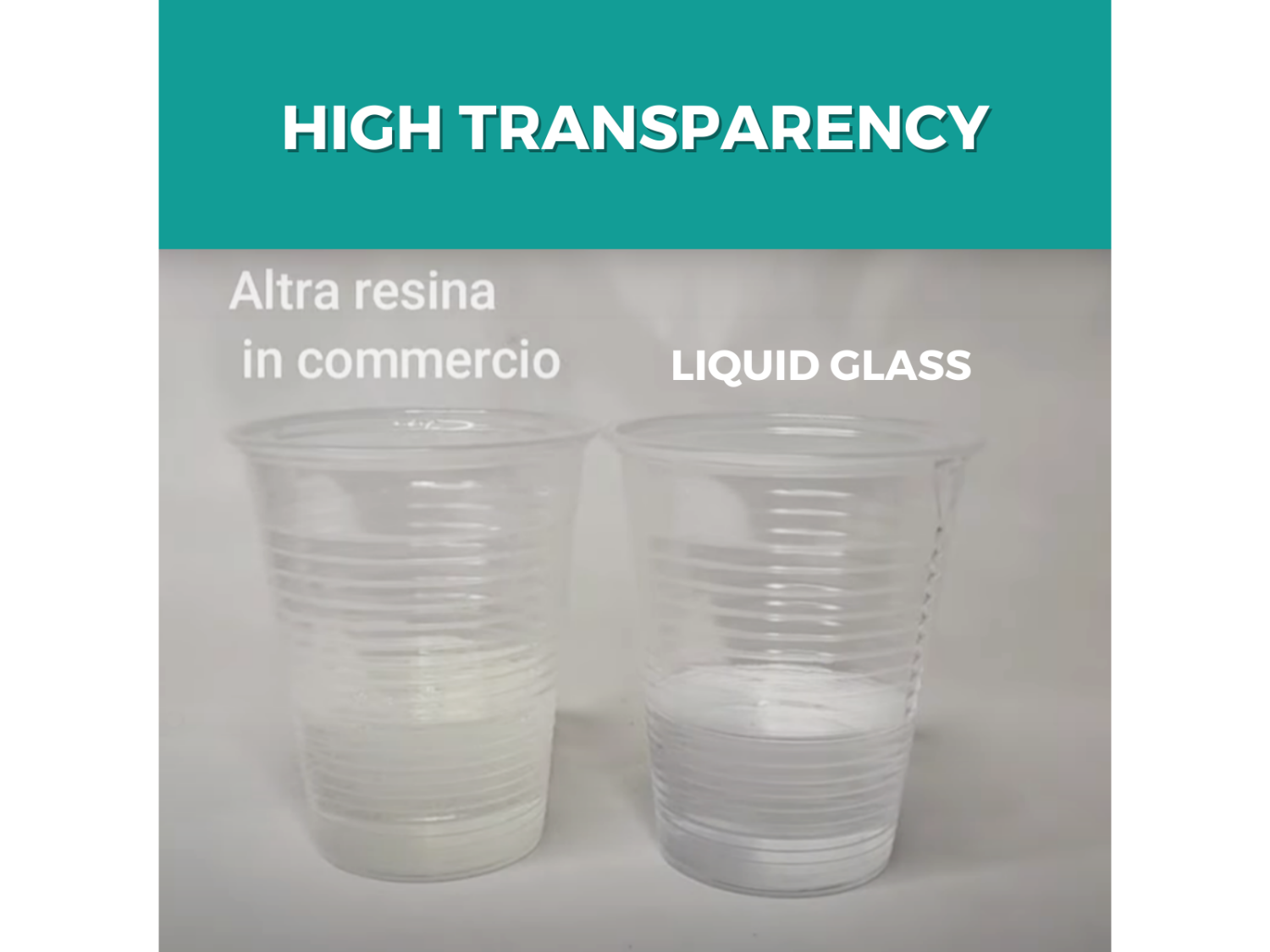 Reschimica Liquid Glass Resin  Resina liquida trasparente effetto  cristallo (1:1) - 1 kg