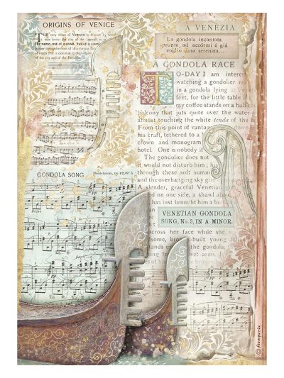 Carta di riso A4 | Blu dream - City of Art Gondola Venezia