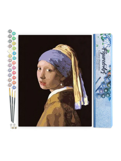 Paint by numbers - Foglio di tela predisegnato 40 cm x 50 cm | Vermeer la giovane