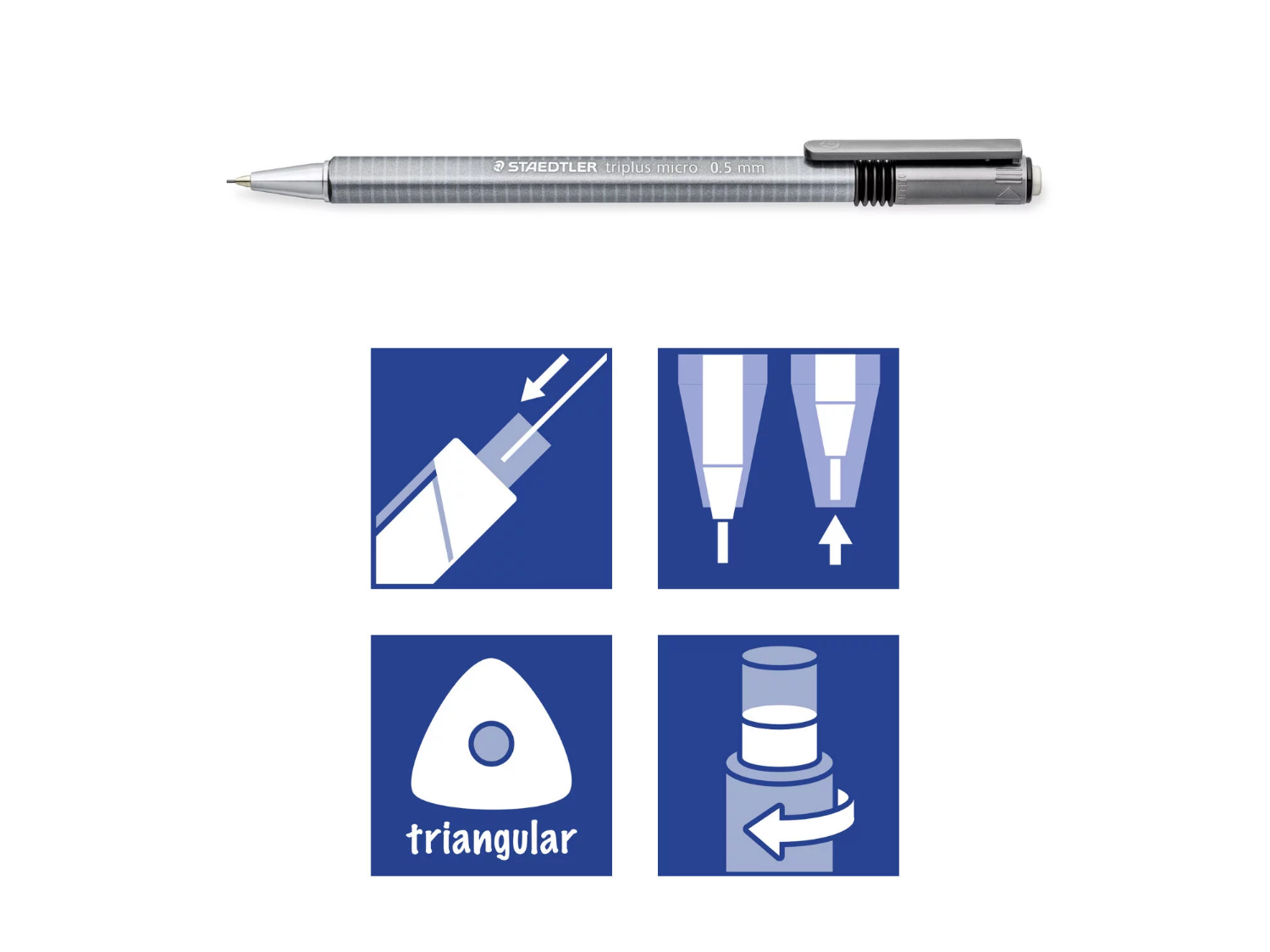 Staedtler Portamina 0.7 Mm Con Gommino – Matita Meccanica Con Impugnatura Antiscivolo E Clip Metallica