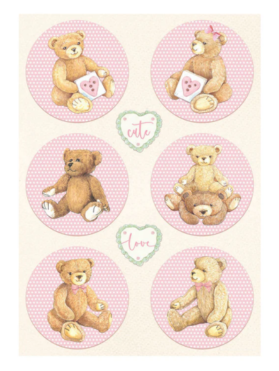 Carta di riso A4 | Day Dream - Rounds Bear Pink