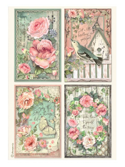 Carta di riso A4 | House Of Roses - 4 Cards