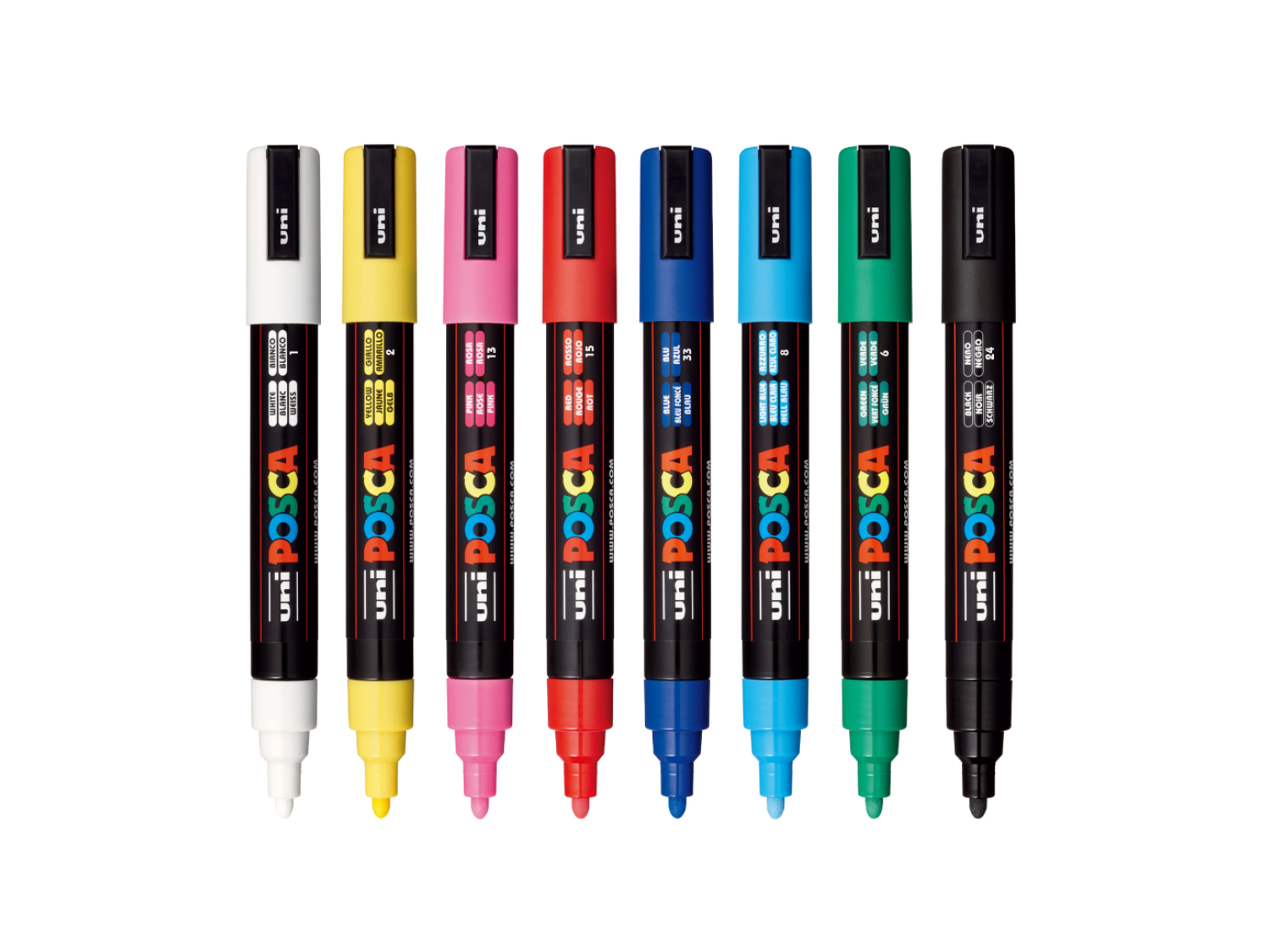 Uni Posca PC-5M Colori pallidi 8 pezzi Pennarello a inchiostro 1,8-2,5 mm  Set regalo multiuso per artisti -  Italia