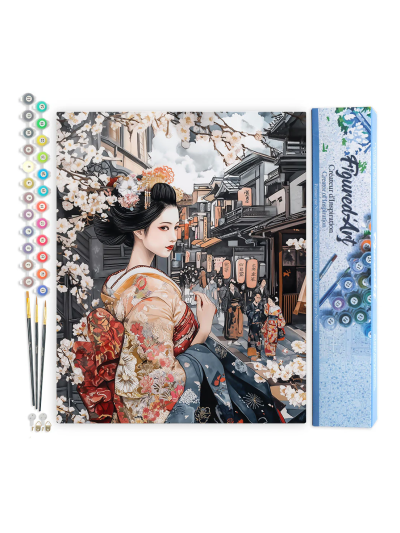figuredart-paint-by-numbers-foglio-di-tela-predisegnato-40-cm-x-50-cm-geisha-in-una-strada-vintage