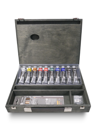 Cassetta in legno Vintage Olio Classico Maimeri | 10 tubetti da 20 ml