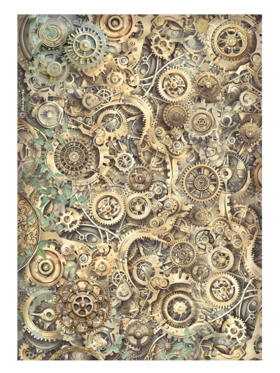 stamperia-carta-di-riso-a4-gardens-of-time-ingranaggi