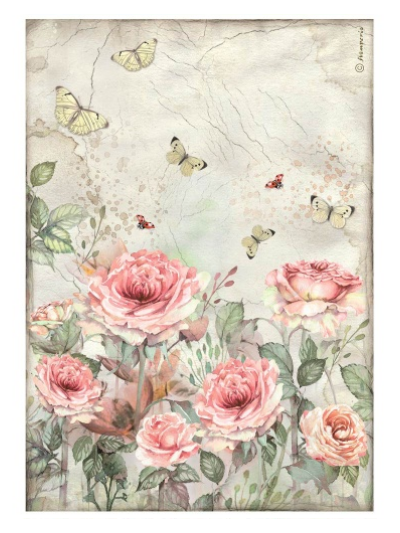 Carta di riso A4 | House Of Roses - Roses & Butterflies