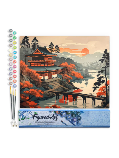 Paint by numbers - Foglio di tela predisegnato 40 cm x 50 cm | Vista vintage sulla Pagoda