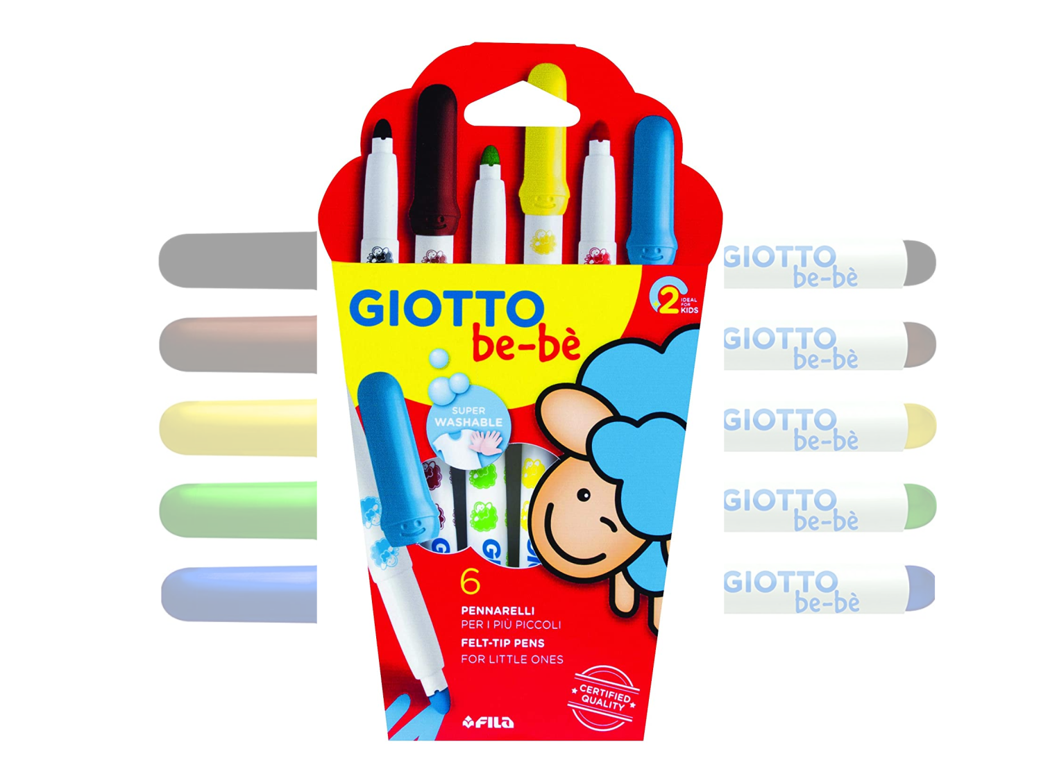 Fila Giotto Be-bè  6 pennarelli ideali per bambini