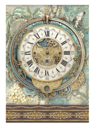 stamperia-carta-di-riso-a4-gardens-of-time-orologio