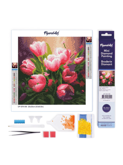 figuredart-mini-diamond-painting-quadri-decorativi-con-strass-25-x-25-cm-tulipani-rosa