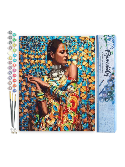 Paint by numbers - Foglio di tela predisegnato 40 cm x 50 cm | Donna in abiti tradizionali